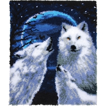Howling Wolves Latch Hook Rug