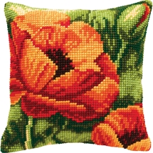 Poppy Needlepoint Cushion