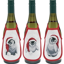 Christmas Penguins Wine Aprons