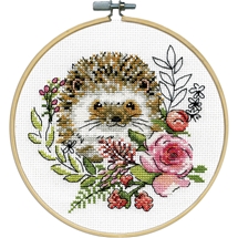 Hedgehog Cross Stitch with Hoop