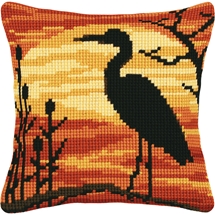 Heron at Sunset Cushion