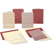 Printed Cards & Envelopes Red & Cream