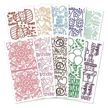 Happy Birthday Designs Assorted Colours 10  Sheets