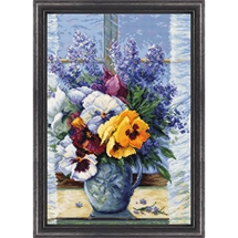 Bouquet with Pansies Cross Stitch Kit