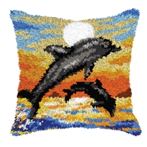 Dolphins at Sunset Latch Hook Kit