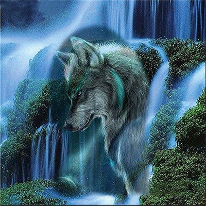 wolf diamond painting